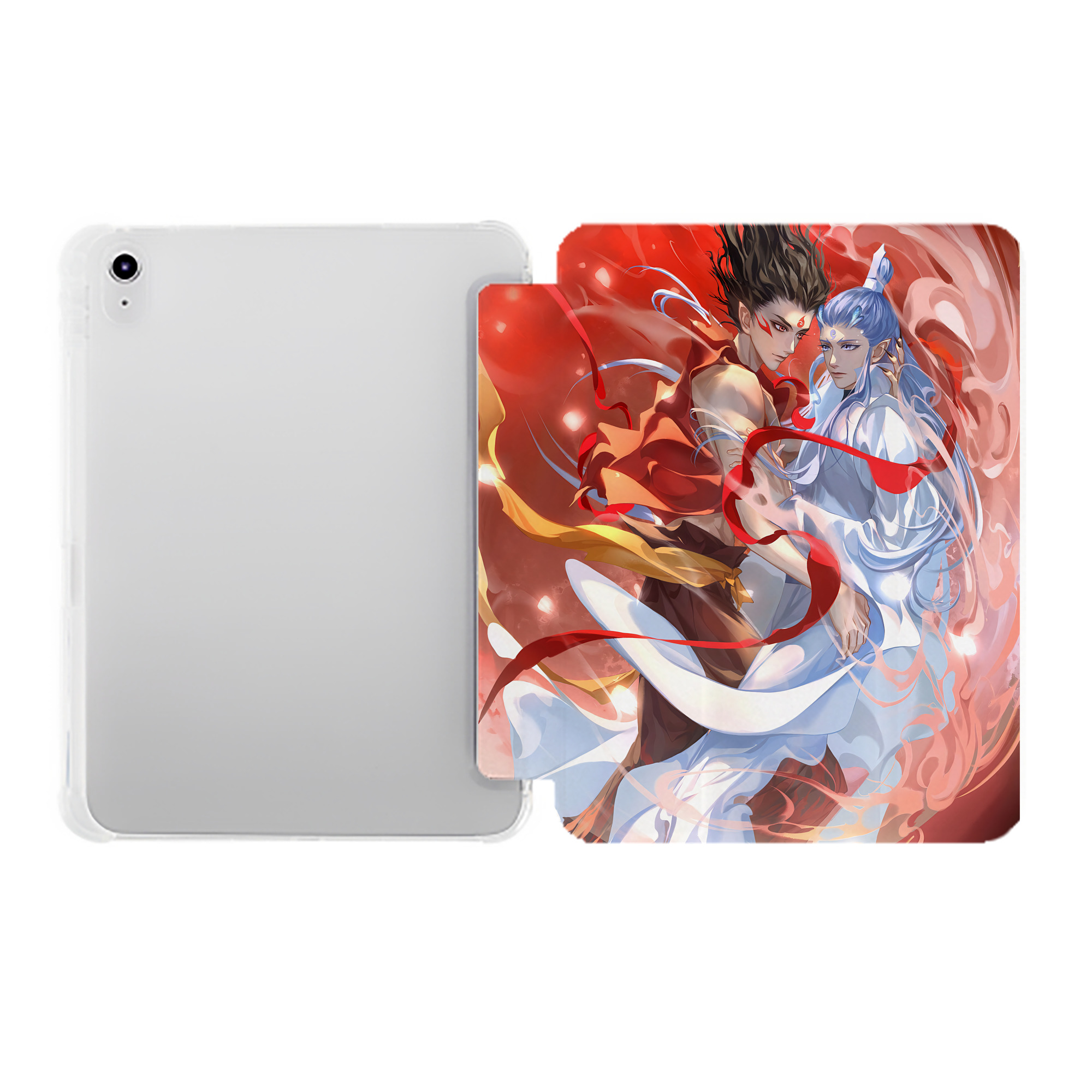 （画像用） Ne Zha 2 ナタ 魔童の大暴れ IPad ケース ペン収納付き 三つ折りスタンド PUレザー×シリコン 対応機種9.5/10.5/10.9インチ